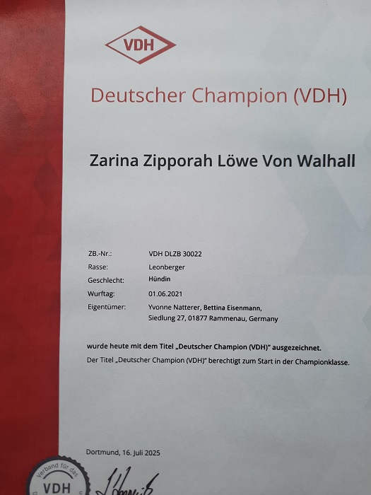Champion VDH Zarina